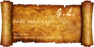 Gröschl Lili névjegykártya