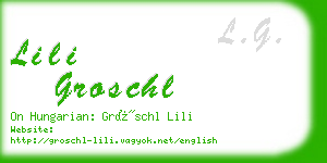 lili groschl business card